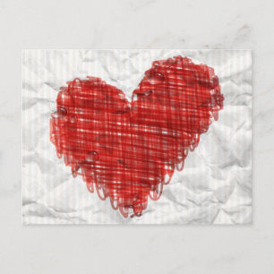 Cartão postal do coração rabiscado