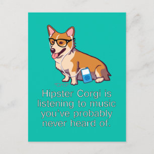 Cartão postal do Corgi Hipster