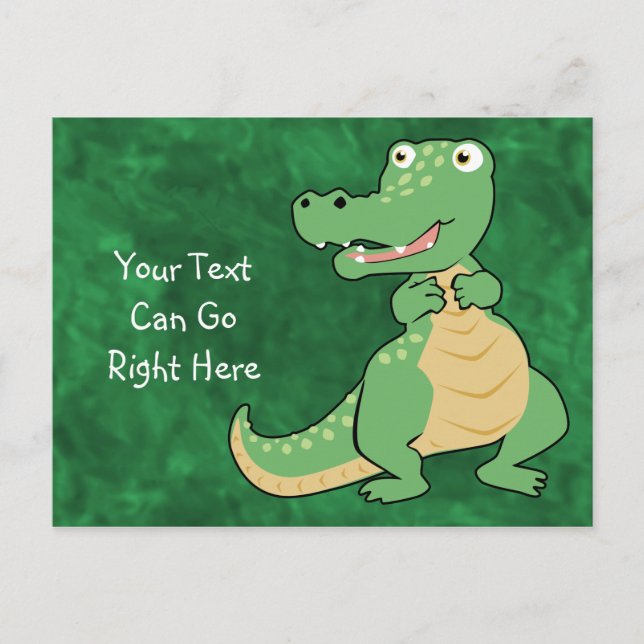 Cartão postal do crocodilo de desenho animado (Frente)