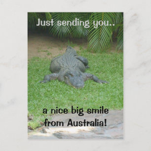 Cartão postal do crocodilo sorridente