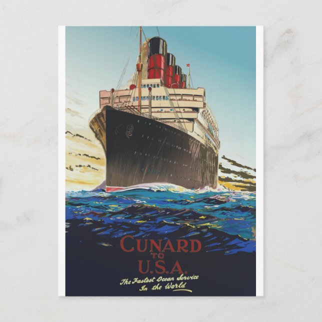 CARTÃO POSTAL DO CUNARD OCEAN LINER AQUITANIA (Frente)