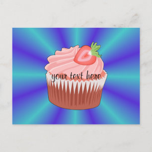 Cartão postal do Cupcake Strawberry