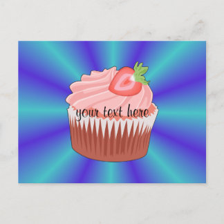 Cartão postal do Cupcake Strawberry