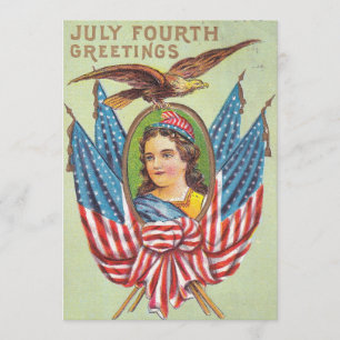 Cartão postal do dia 4 de julho de 1909, vintage d