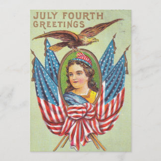 Cartão postal do dia 4 de julho de 1909, vintage d