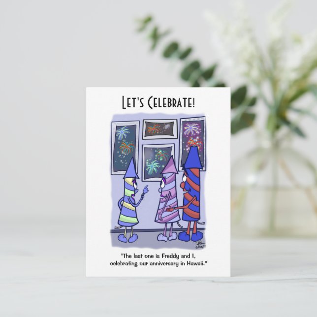 Cartão postal do Dia de Independência de Celebraçã (Em pé/Frente)