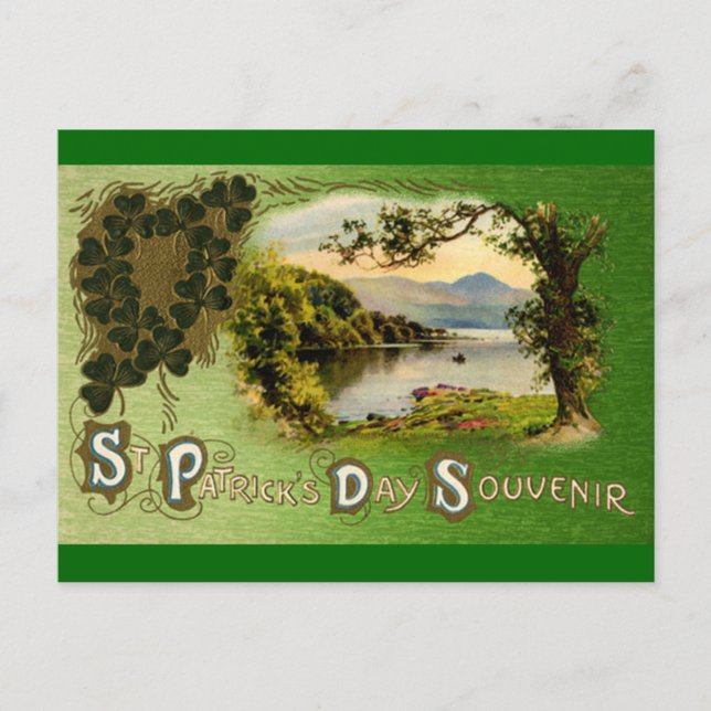 Cartão postal do Dia de São Patrício Vintage (Frente)