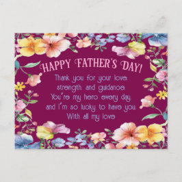 Cartão postal do Dia do Pai Elegante com Decoração