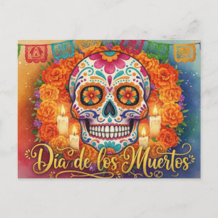 Cartão postal do Dia dos Mortos Caveira de Açúcar