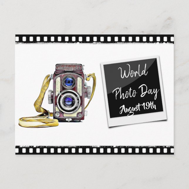 Cartão postal do Dia Mundial da Foto 19 de agosto (Frente)