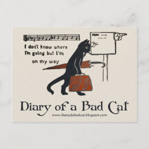 Cartão postal do Diário de um Gato Mau (Gato Preto