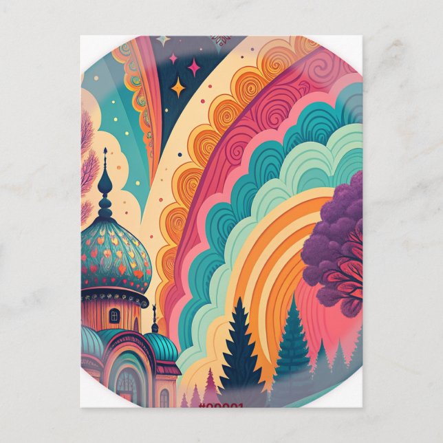 Cartão Postal do Domo de Fantasia Totalmente Ilust (Frente)
