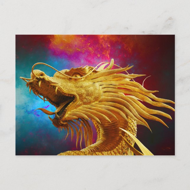 cartão postal do dragão chinês de boa sorte (Frente)