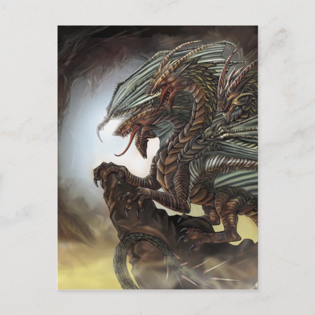 Cartão Postal do Dragão de 3 Cabeças (Frente)