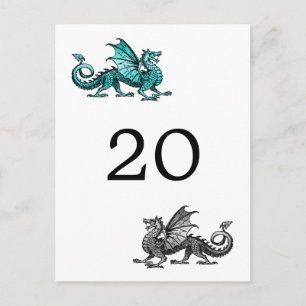 Cartão postal do Dragão de Prata Teal
