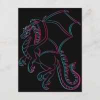 cartão postal do dragão voador
