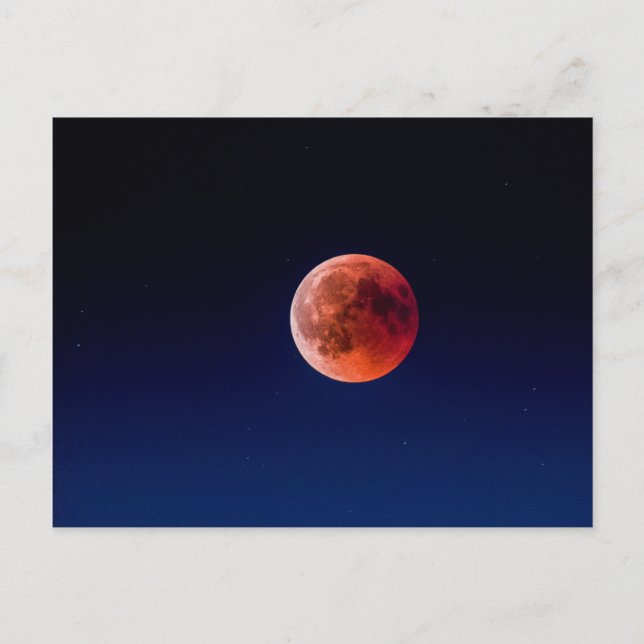 Cartão Postal do Eclipse Lunar da Lua de Sangue (S (Frente)