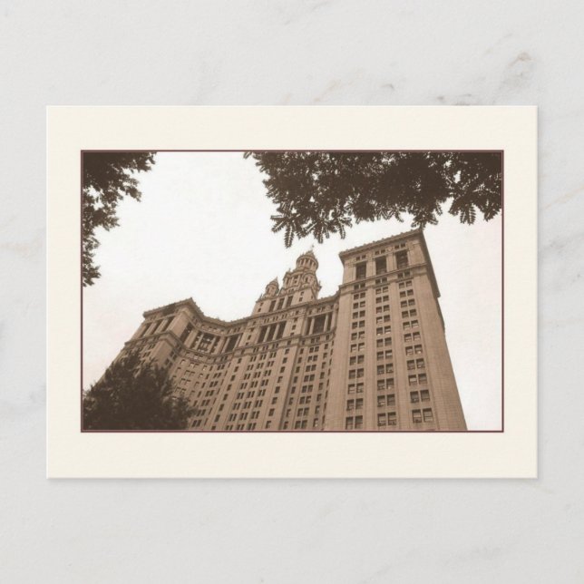 Cartão postal do Edifício Municipal de Manhattan (Frente)