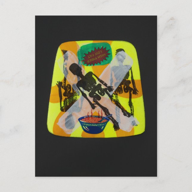 cartão postal do esqueleto da fome (Frente)