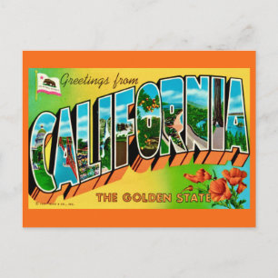 Cartão postal do estado dourado da Califórnia