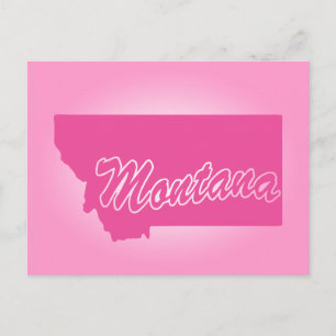Cartão postal do estado rosa de Montana