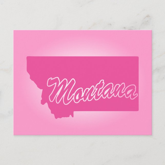 Cartão postal do estado rosa de Montana (Frente)