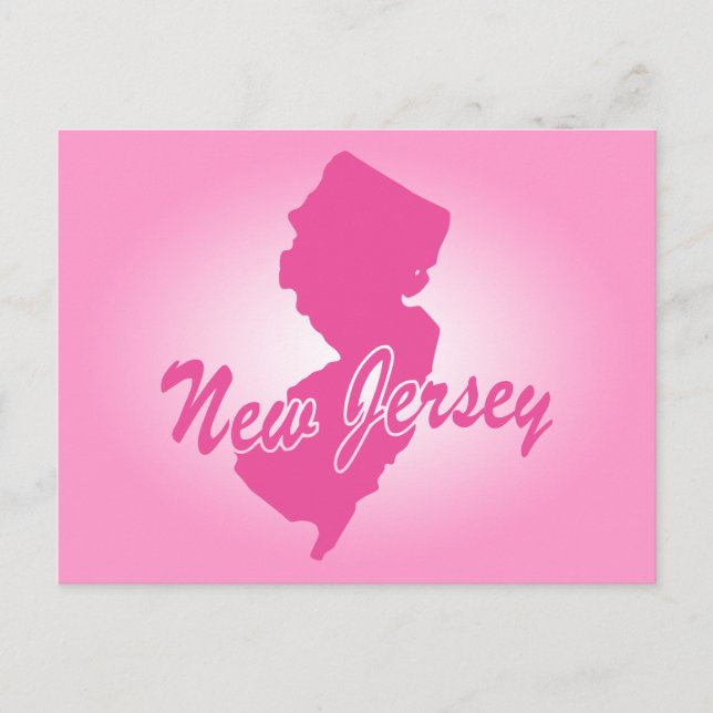 Cartão postal do estado rosa de Nova Jersey (Frente)