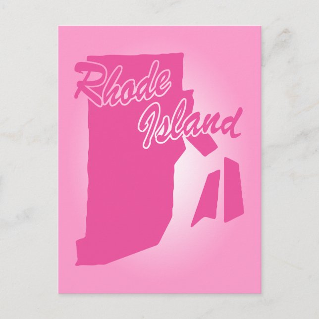 Cartão Postal do Estado Rosa de Rhode Island (Frente)