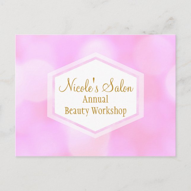 Cartão postal do evento Pink Glamour Lights Bokeh  (Frente)