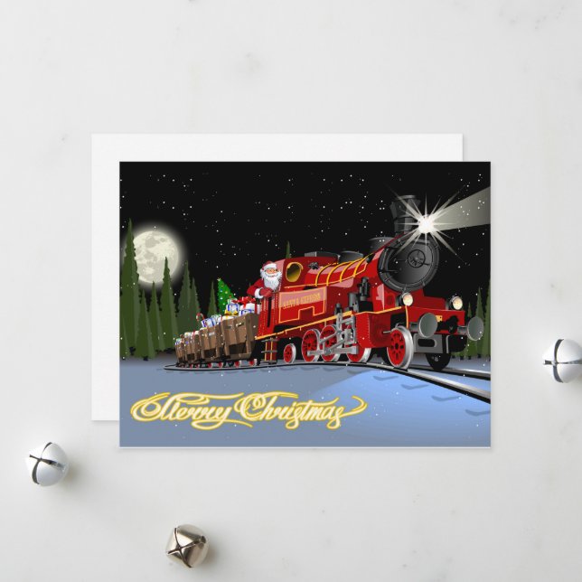 Cartão postal do Expresso Papai Noel desenho anima (Frente/Verso In Situ)