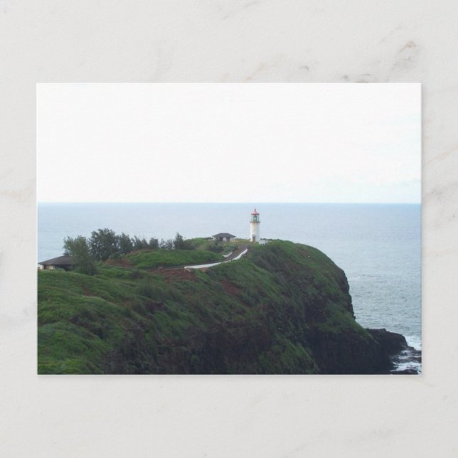 Cartão Postal do Farol de Kauai (Frente)