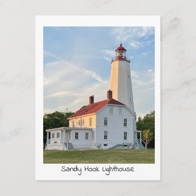 Cartão postal do Farol de Sandy Hook (Frente)