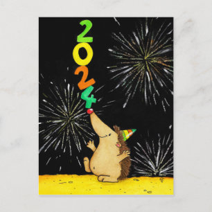 Cartão postal do feliz ano novo 2024