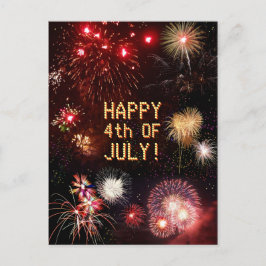 Cartão postal do Fireworks em 4 de julho