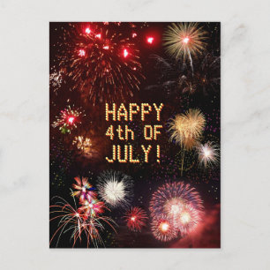 Cartão postal do Fireworks em 4 de julho