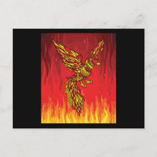 Cartão Postal Do Fogo E Chama O Pássaro Phoenix
