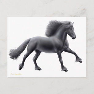 Cartão Postal do Friesian Correndo Livre