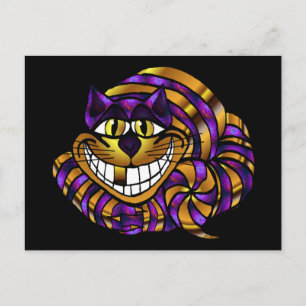 Cartão postal do gato de Cheshire dourado