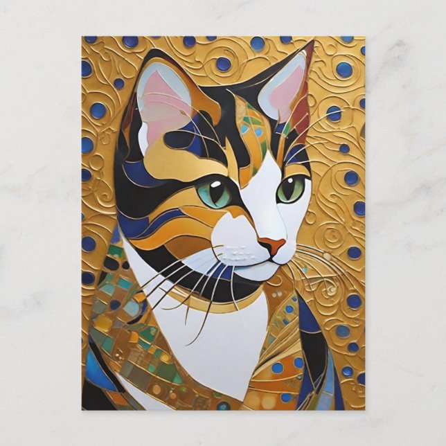 Cartão postal do gato de Klimt (Frente)