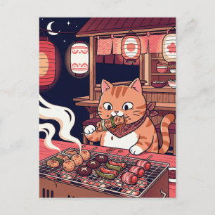 Cartão Postal do Gato do Curry Japonês