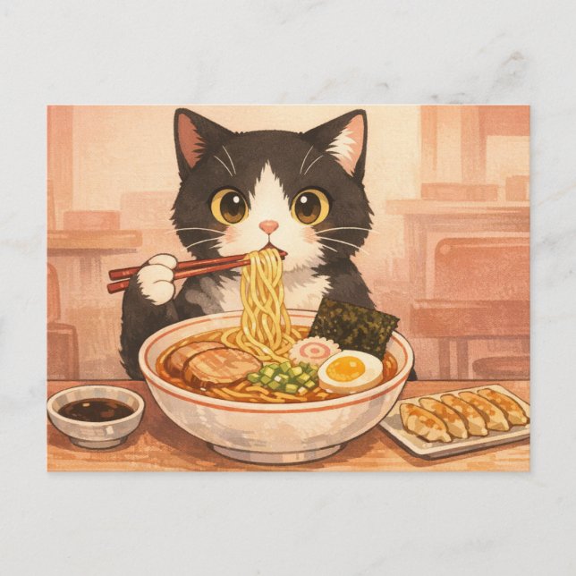Cartão Postal do Gato Ramen (Frente)