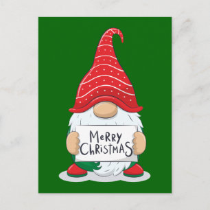 Cartão postal do gnomo de Natal feliz