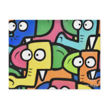 Cartão postal do GRAFITE ELEPHANTS