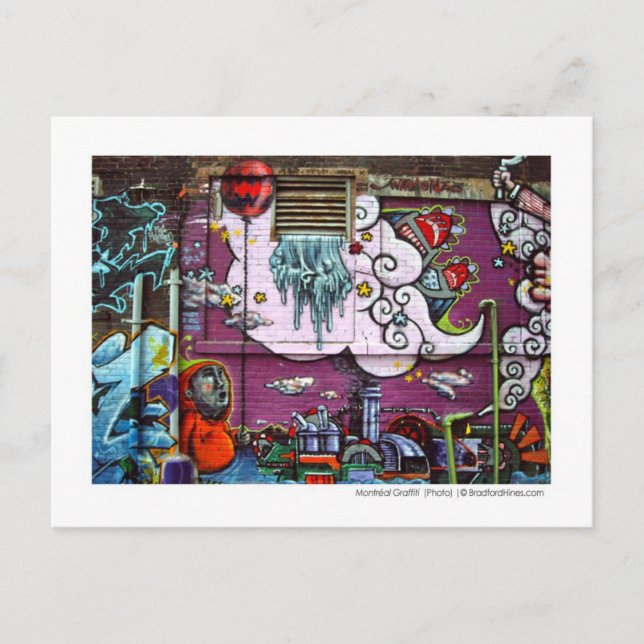 Cartão postal do Grafite Montréal, de Brad Hines (Frente)