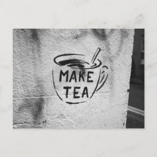cartão postal do grafite stencil art "make tea"