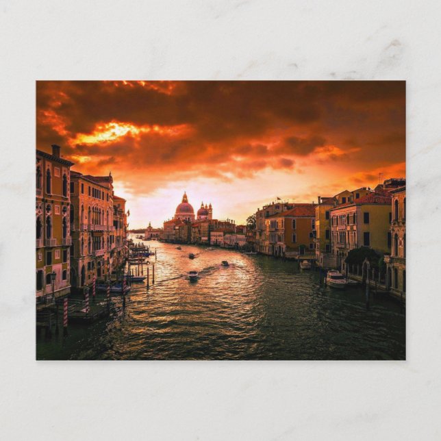 Cartão postal do Grande Canal de Veneza Itália (Frente)