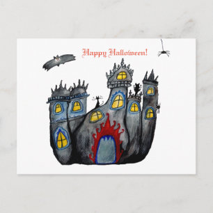 Cartão postal do Halloween feliz Castle