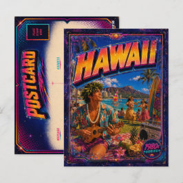 Cartão postal do Havaí dos anos 80 retrô
