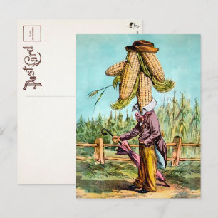 Cartão postal do homem de milho vitoriano 