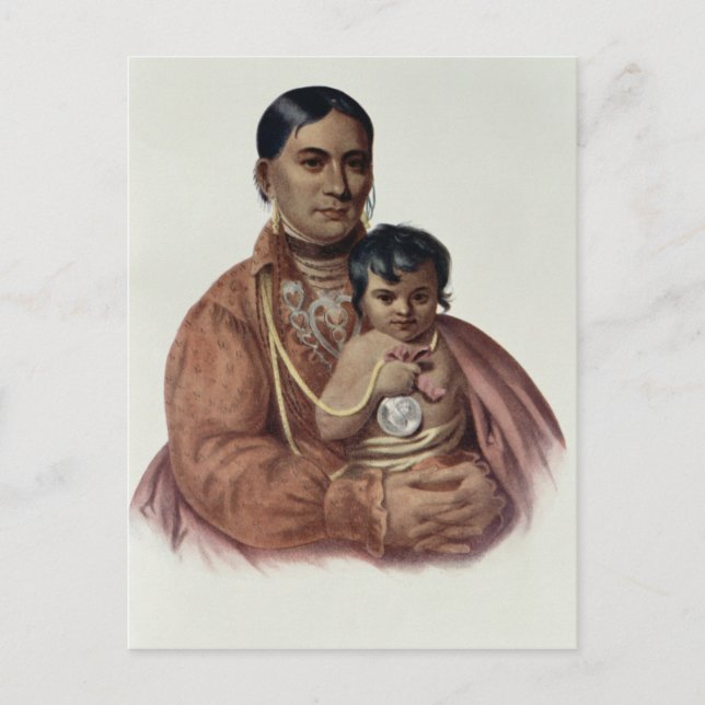 Cartão Postal Do-Hon-Go, uma Mulher Osage (Frente)